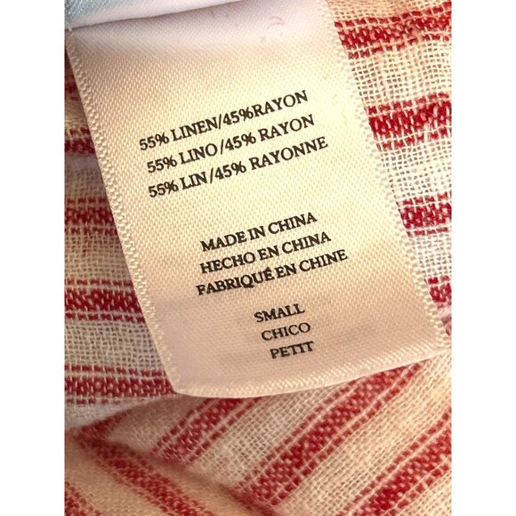 Rails Women's Red White Jasmine Linen Blend Summer Mini Dress Small Tiered - Picture 5 of 6